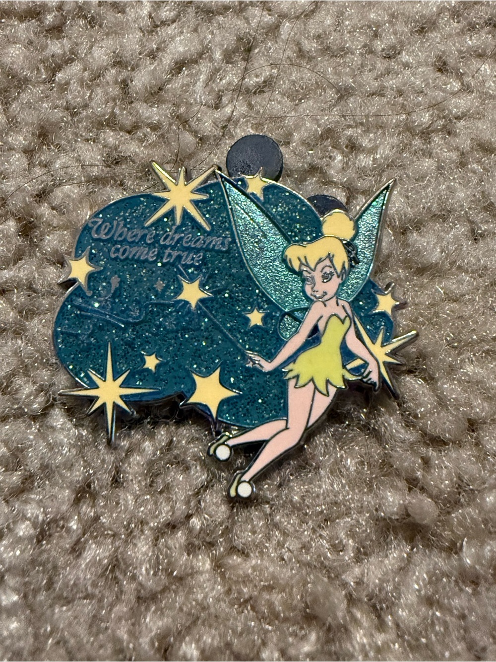 Disney Tinker Bell Pixie Dust Glitter Enamel Pin - Teal, Yellow & Mint